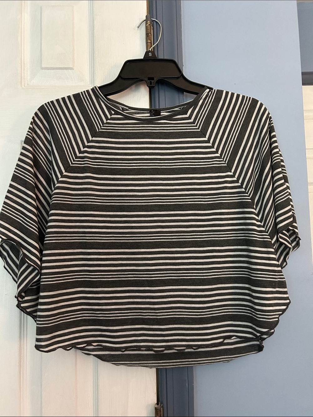 Striped dark grey & White Women’s Boxy Top